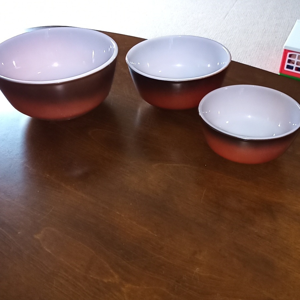 Vintage 1970 Fire King Anchor Hocking Ombre Mixing Bowls #20 Mid Century…
